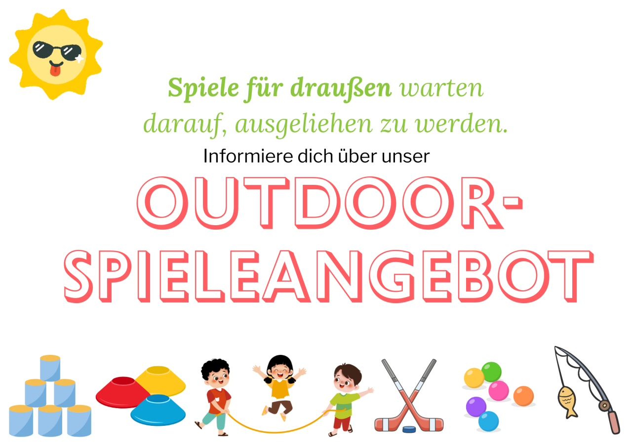 Plakat über die Outdoor Spiele
