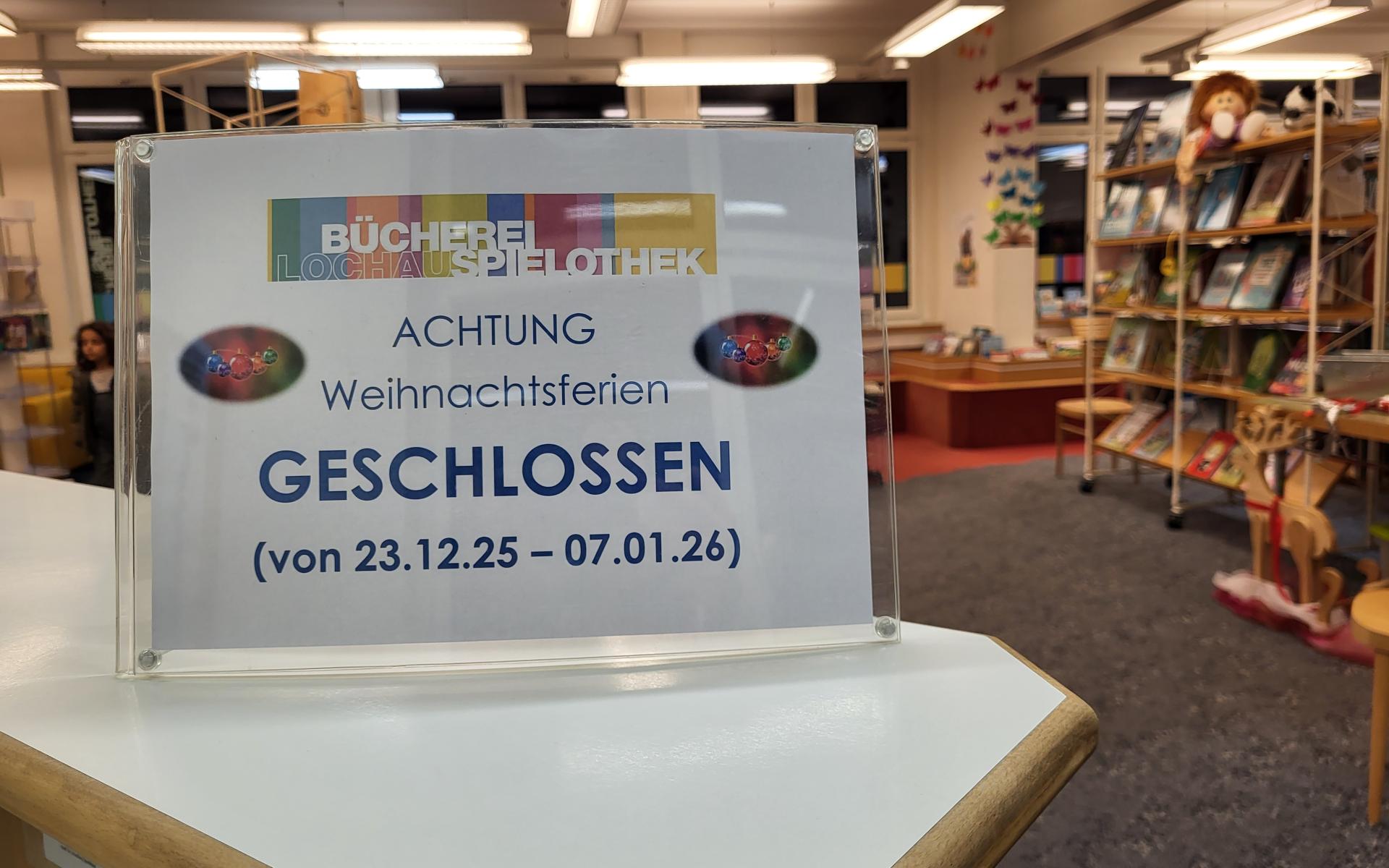 Weihnachtsferien GESCHLOSSEN